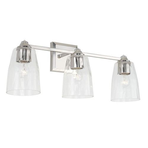 Capital Lighting 141831PN-509 Laurent Contemporary Polished Nickel 3-Light Bathroom Lighting