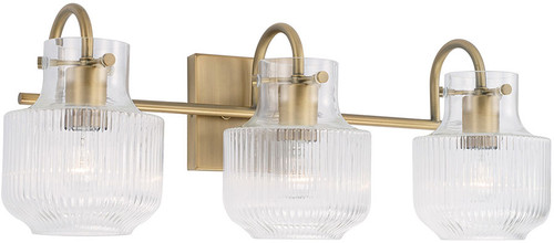 Capital Lighting 145131AD Nyla Modern Aged Brass 3-Light Bathroom Sconce