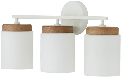 Capital Lighting 150931LT-547 Liam Modern Light Wood and White 3-Light Bath Lighting