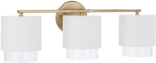 Capital Lighting 153031RE-549 Weller Modern Matte Brass and White 3-Light Bathroom Light Fixture