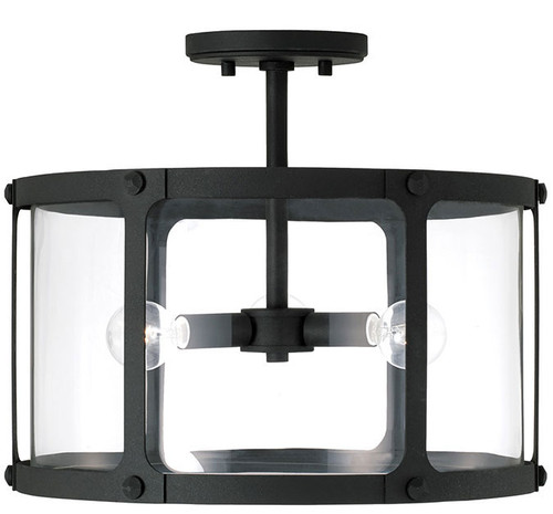 Capital Lighting 244931BI Brennen Black Iron Outdoor 6" Overhead Lighting Fixture