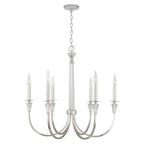 Capital Lighting 441861PN Laurent Contemporary Polished Nickel 30" Chandelier Light