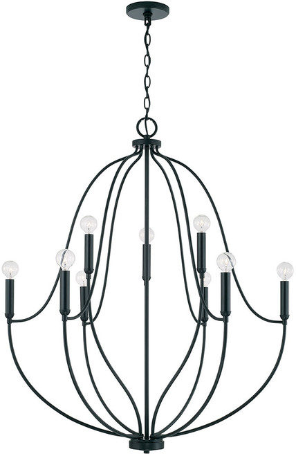 Capital Lighting 447091MB Madison Modern Matte Black Ceiling Chandelier