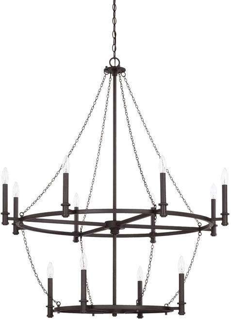 Capital Lighting 528701BI Lancaster Modern Black Iron Chandelier Light