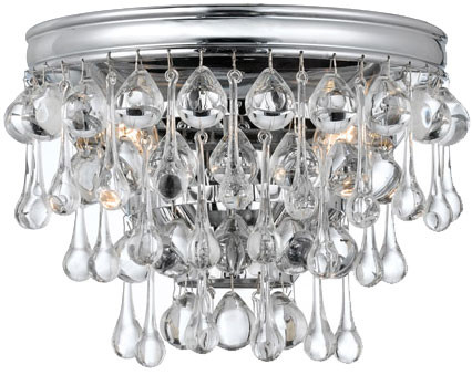 Crystorama 132-CH Calypso 7 Inch Tall Polished Chrome Finish Crystal Sconce Lighting