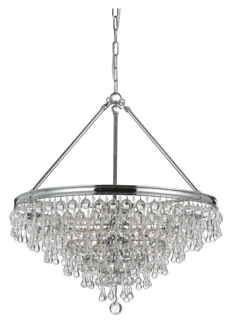 Crystorama 136-CH Calypso Polished Chrome Finish 20 Inch Diameter Crystal Chandelier Lamp - Small