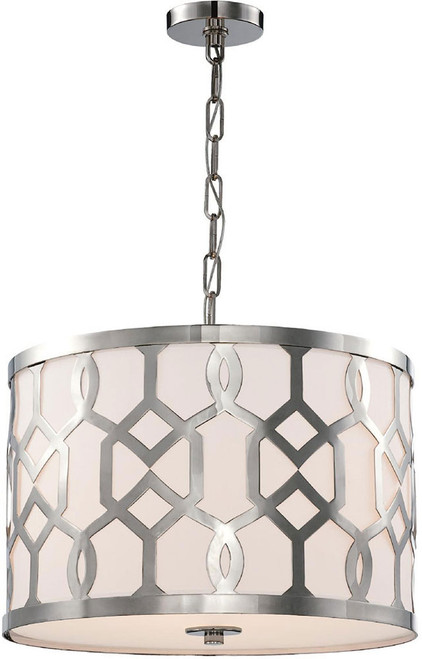 Crystorama 2265-PN Jennings Polished Nickel Drum Pendant Lighting Fixture