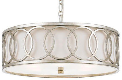 Crystorama 287-SA Graham Antique Silver Drum Pendant Hanging Light
