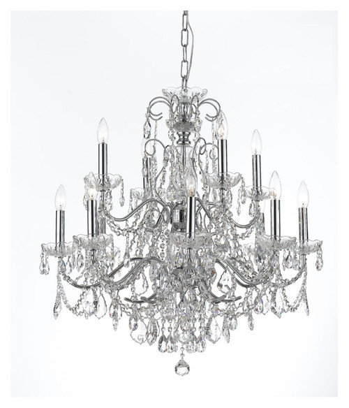 Crystorama 3228-CH-CL-MWP Imperial 27 Inch Diameter Medium 8 Candle Polished Chrome Finish Lighting Chandelier