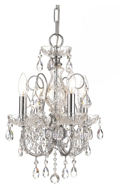 Crystorama 3224-CH-CL-MWP Imperial Mini 14 Inch Diameter Polished Chrome Chandelier Lamp
