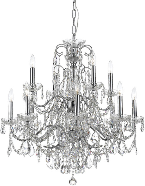 Crystorama 3228-CH-CL-I Imperial Polished Chrome Hanging Chandelier