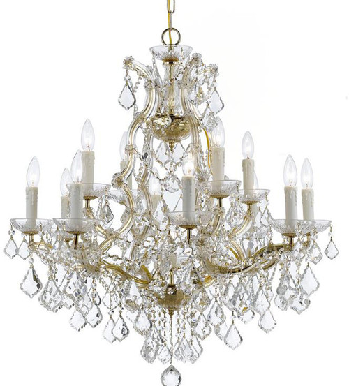 Crystorama 4412-GD-CL-I Maria Theresa Gold 29" Chandelier Lighting