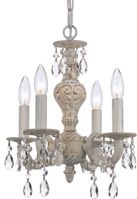 Crystorama 5024-AW-CL-SAQ Paris Market Antique White Mini Ceiling Chandelier