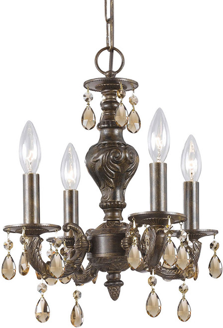 Crystorama 5024-VB-GT-S Paris Market Venetian Bronze Mini Chandelier Lighting