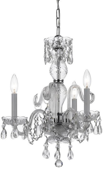 Crystorama 5044-CH-CL-I Traditional Crystal Polished Chrome Mini Lighting Chandelier