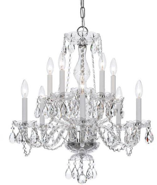 Crystorama 5080-CH-CL-SAQ Traditional Crystal Polished Chrome Lighting Chandelier