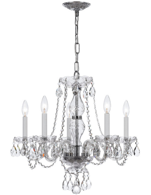 Crystorama 5085-CH-CL-I Traditional Crystal Contemporary Polished Chrome Mini Chandelier Light