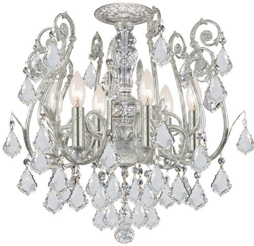 Crystorama 5115-OS-CL-SAQ Regis Olde Silver Ceiling Light Fixture
