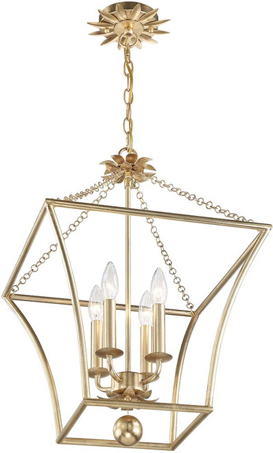 Crystorama 516-GA Broche Contemporary Antique Gold 16" Foyer Light Fixture
