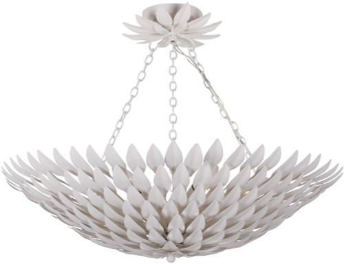 Crystorama 517-MT_CEILING Broche Modern Matte White Overhead Lighting Fixture