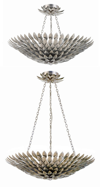 Crystorama 517-SA_CEILING Broche Contemporary Antique Silver Flush Lighting