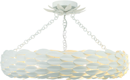 Crystorama 536-MT_CEILING Broche Modern Matte White Ceiling Light Fixture