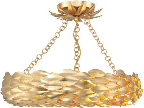 Crystorama 535-GA_CEILING Broche Modern Antique Gold LED Flush Mount Lighting
