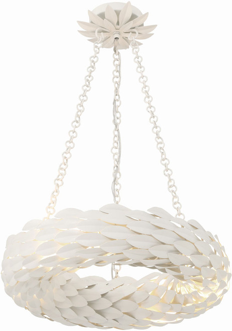 Crystorama 535-MT Broche Matte White LED Pendant Lighting Fixture