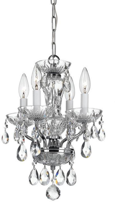 Crystorama 5534-CH-CL-I Traditional Crystal Polished Chrome Mini Chandelier Light