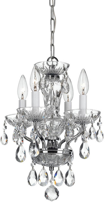 Crystorama 5534-CH-CL-MWP Chrome Mini Ceiling Chandelier