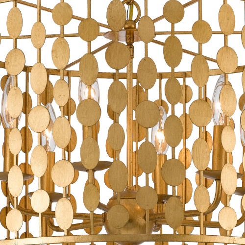 Crystorama 546-GA Layla Contemporary Antique Gold Drum Hanging Light