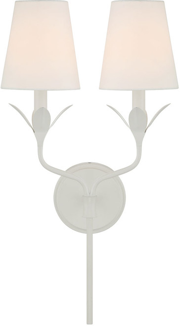 Crystorama 562-MT Broche Modern Matte White Sconce Lighting