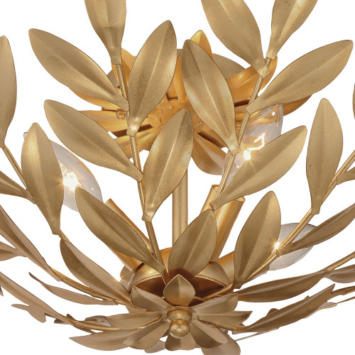 Crystorama 560-GA Broche Contemporary Antique Gold Overhead Lighting Fixture