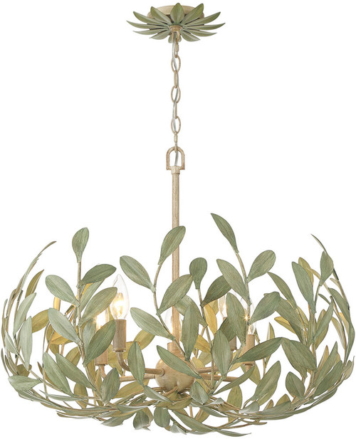 Crystorama 566-CT Broche Contemporary Champagne Green Tea Mini Chandelier Light