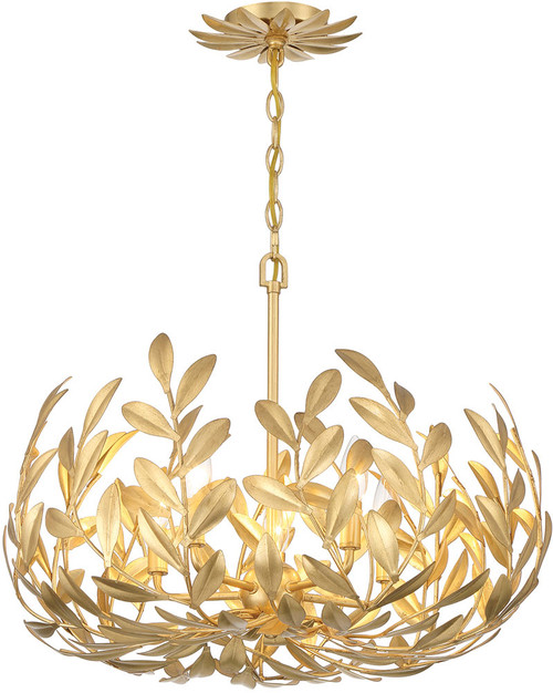 Crystorama 566-GA Broche Contemporary Antique Gold 23" Lighting Pendant