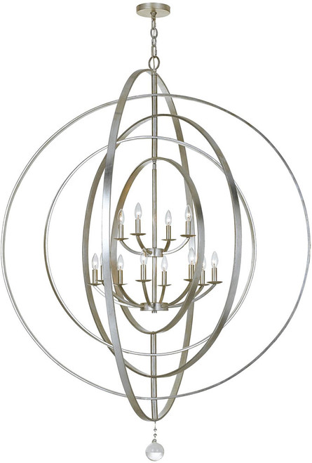 Crystorama 590-SA Luna Antique Silver Ceiling Chandelier