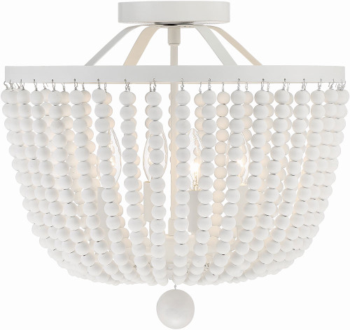 Crystorama 604-MT_CEILING Rylee Contemporary Matte White Home Ceiling Lighting