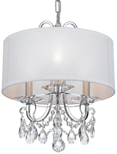 Crystorama 6623-CH-CL-S Othello Polished Chrome Clear Swarovski Strass Drum Drop Ceiling Lighting