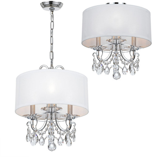 Crystorama 6623-CH-CL-S Othello Polished Chrome Clear Swarovski Strass Drum Drop Ceiling Lighting