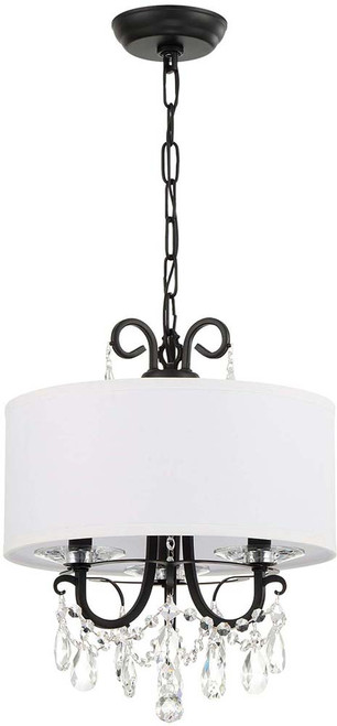 Crystorama 6623-MK-CL-MWP Othello Crystal Matte Black 14" Ceiling Light Pendant