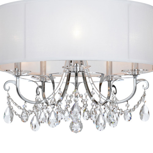 Crystorama 6625-CH-CL-MWP Othello Polished Chrome Drum Drop Ceiling Light Fixture