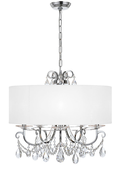 Crystorama 6625-CH-CL-S Othello Polished Chrome Clear Swarovski Strass Drum Ceiling Pendant Light
