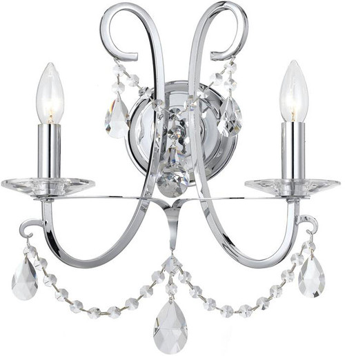 Crystorama 6822-CH-CL-SAQ Othello Polished Chrome Clear Spectra Wall Light Fixture