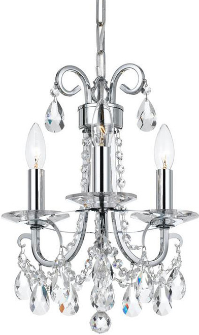 Crystorama 6823-CH-CL-S Othello Polished Chrome Mini Chandelier Light