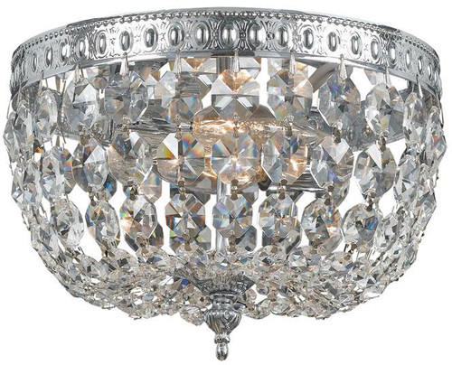 Crystorama 710-CH-CL-SAQ Ceiling Mount Polished Chrome 10" Overhead Lighting