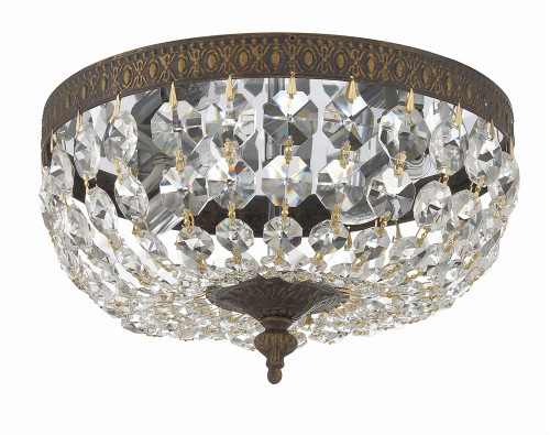 Crystorama 710-EB-CL-MWP Ceiling Mount English Bronze 10" Flush Mount Lighting Fixture