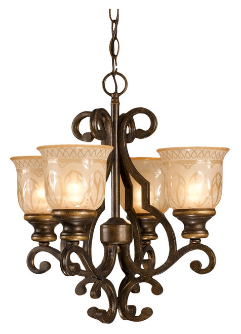 Crystorama 7404-BU Norwalk 4 Lamp 17 Inch Diameter Bronze Umber Finish Mini Chandelier