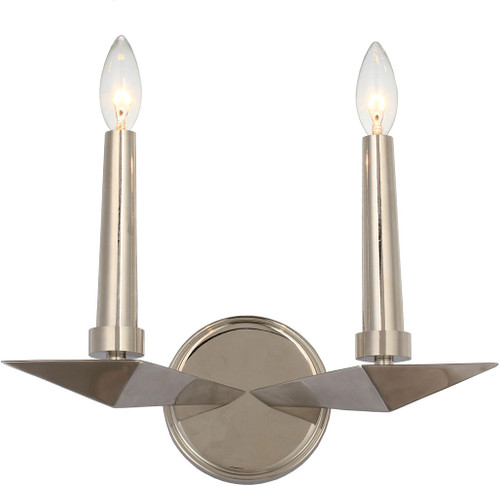 Crystorama 7592-PN Palmer Contemporary Polished Nickel Light Sconce