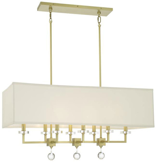 Crystorama 8109-AG Paxton Aged Brass Island Light Fixture