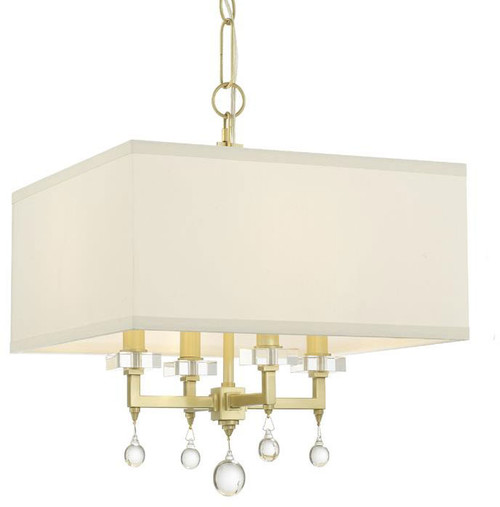 Crystorama 8105-AG Paxton Aged Brass Mini Ceiling Chandelier